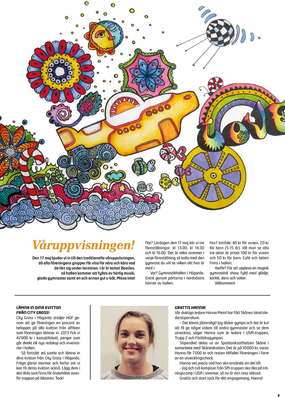 30 och kl 16.00. Det är olika nummer i varje föreställning så kolla med den gymnast du vill se vilken akt hen är med i. Var? Gymnastikhallen i Höganäs.