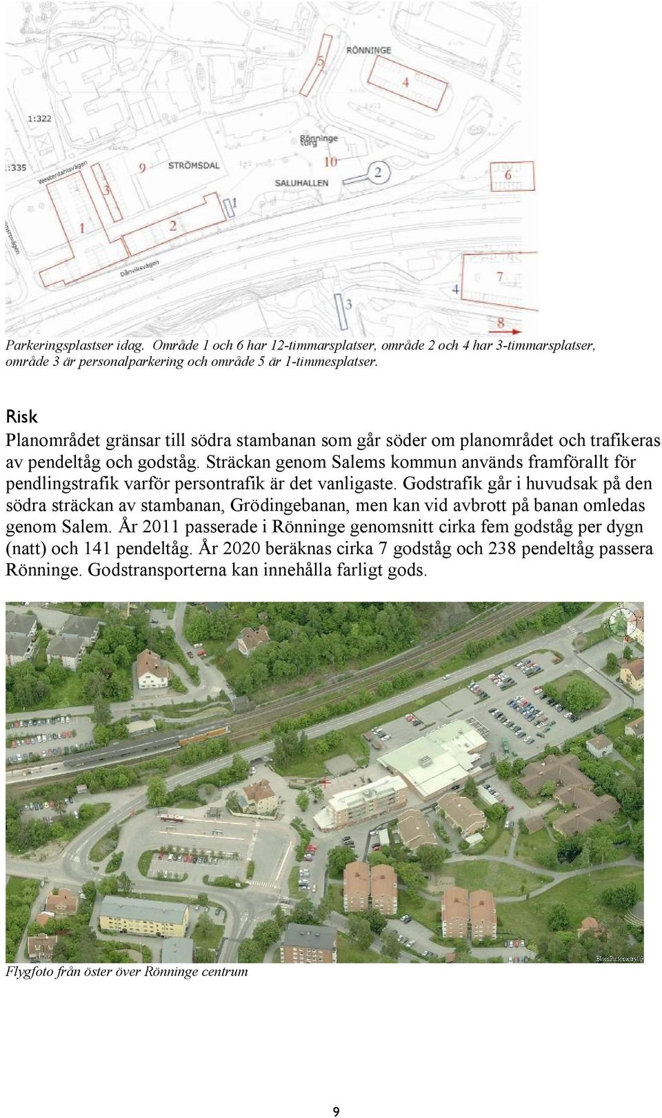 Sträckan genom Salems kommun används framförallt för pendlingstrafik varför persontrafik är det vanligaste.