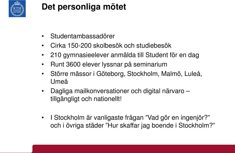 Stockholm, Malmö, Luleå, Umeå Dagliga mailkonversationer och digital närvaro tillgängligt och