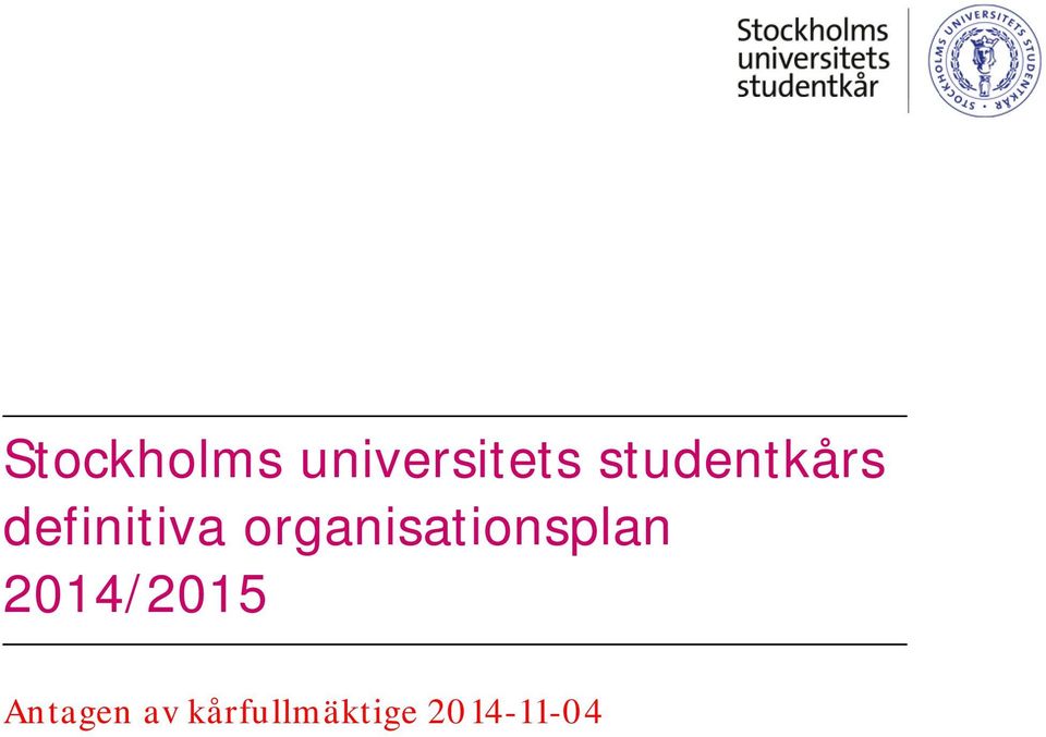 organisationsplan 2014/2015