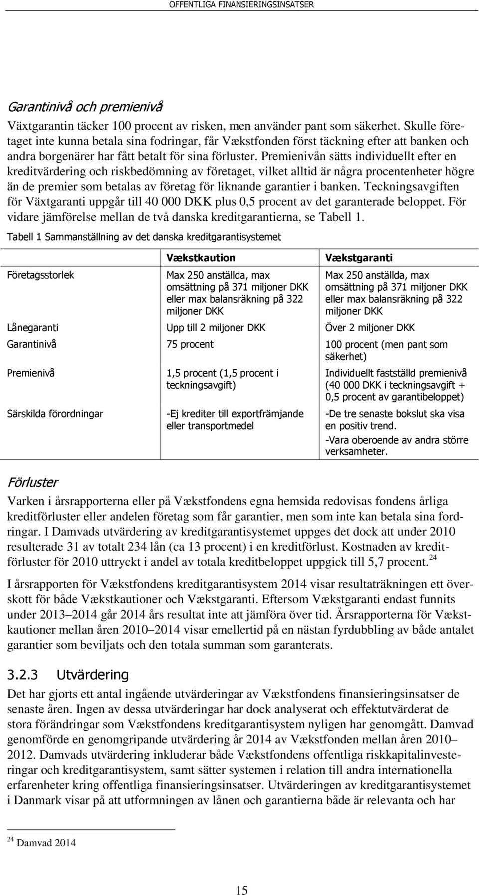 Premienivån sätts individuellt efter en kreditvärdering och riskbedömning av företaget, vilket alltid är några procentenheter högre än de premier som betalas av företag för liknande garantier i