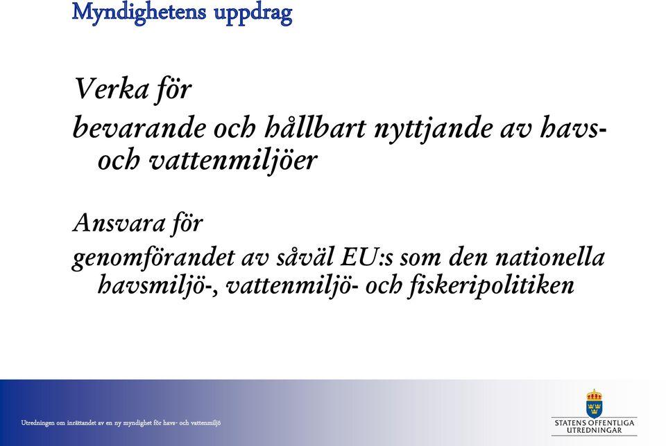 Ansvara för genomförandet av såväl EU:s som den