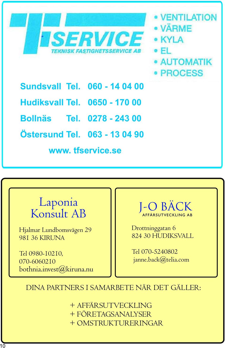 se Laponia Konsult AB Hjalmar Lundbomsvägen 29 981 36 KIRUNA Tel 0980-10210, 070-6060210 bothnia.