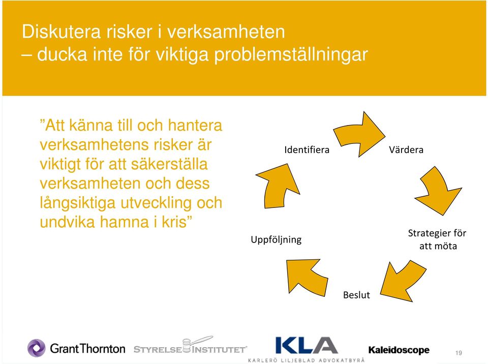 verksamhetens risker är viktigt för att säkerställa