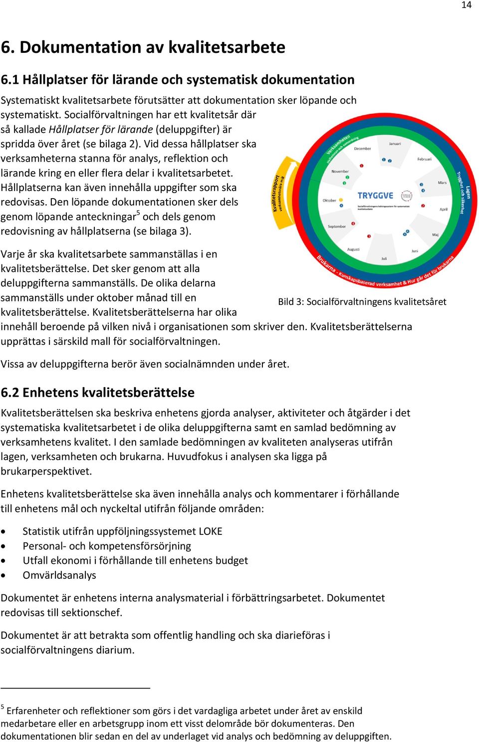 Vid dessa hållplatser ska verksamheterna stanna för analys, reflektion och lärande kring en eller flera delar i kvalitetsarbetet. Hållplatserna kan även innehålla uppgifter som ska redovisas.