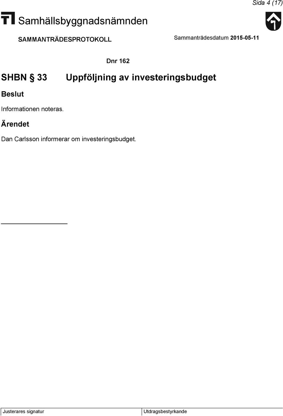 investeringsbudget Informationen