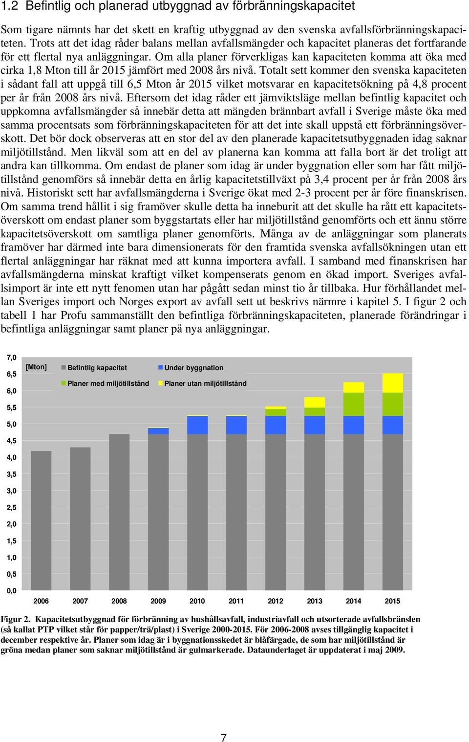 Om alla planer förverkligas kan kapaciteten komma att öka med cirka 1,8 Mton till år 2015 jämfört med 2008 års nivå.