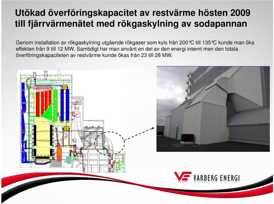 till 135 C kunde man öka effekten från 9 till 12 MW.