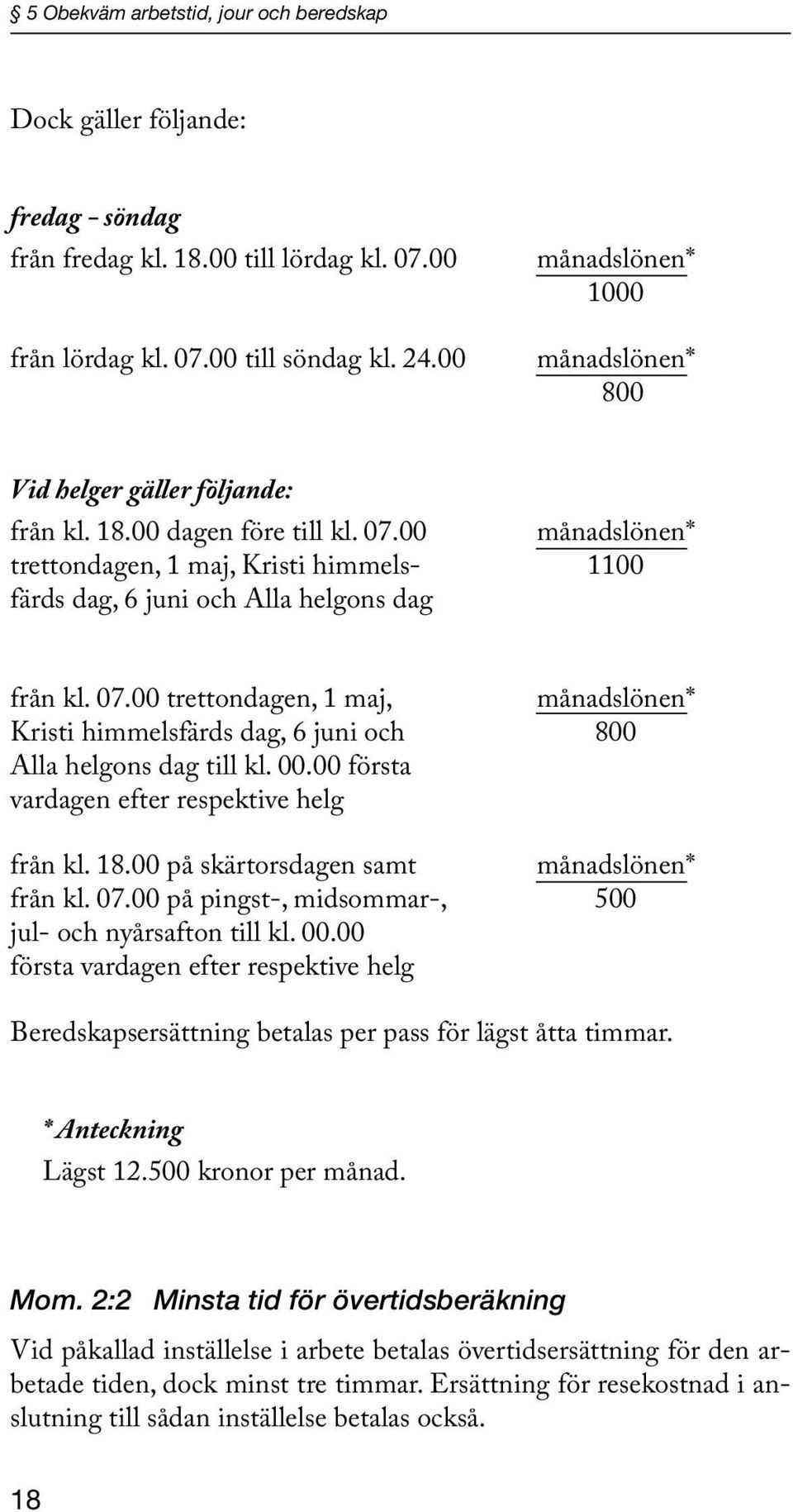 00 månadslönen* trettondagen, 1 maj, Kristi himmels- 1100 färds dag, 6 juni och Alla helgons dag från kl. 07.