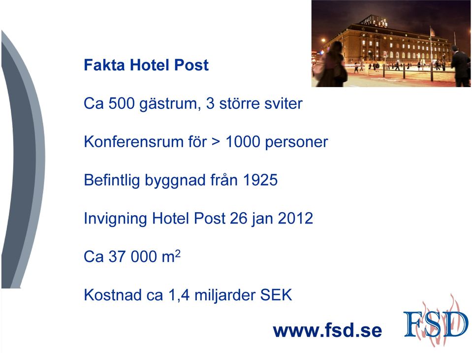 Befintlig byggnad från 1925 Invigning Hotel