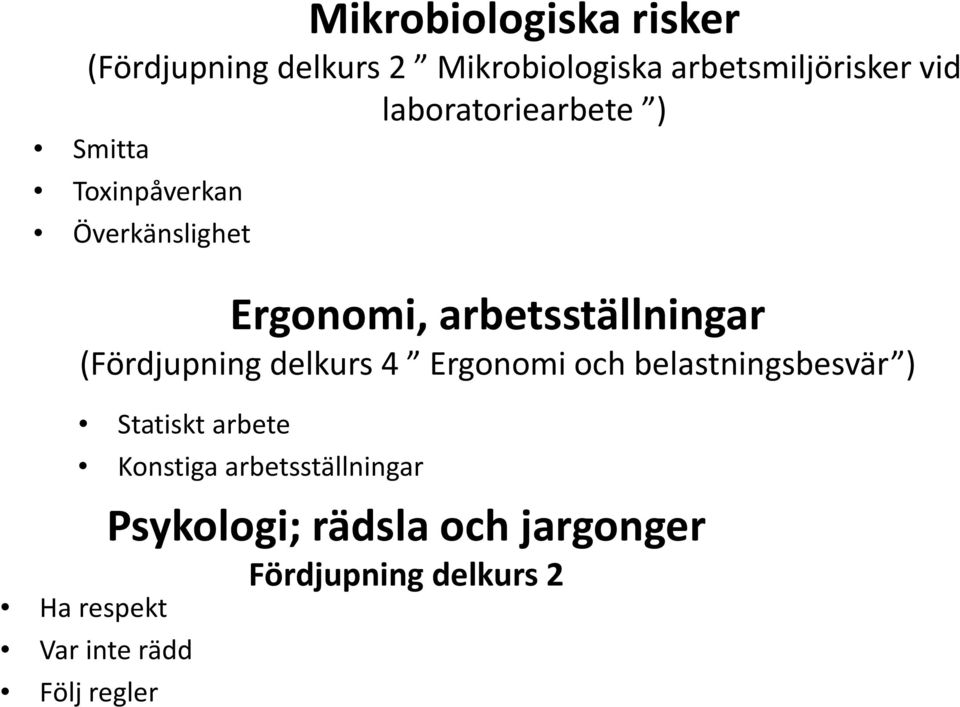 (Fördjupning delkurs 4 Ergonomi och belastningsbesvär ) Statiskt arbete Konstiga