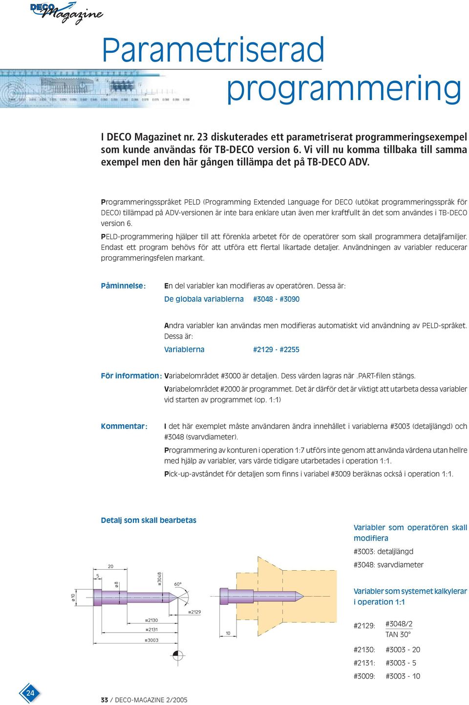 Programmeringsspråket PELD (Programming Extended Language for DECO (utökat programmeringsspråk för DECO) tillämpad på ADV-versionen är inte bara enklare utan även mer kraftfullt än det som användes i