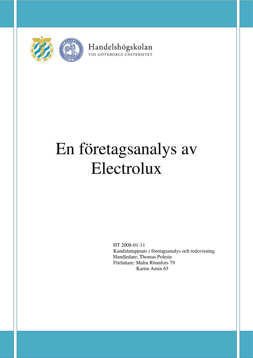 företagsanalys och redovisning