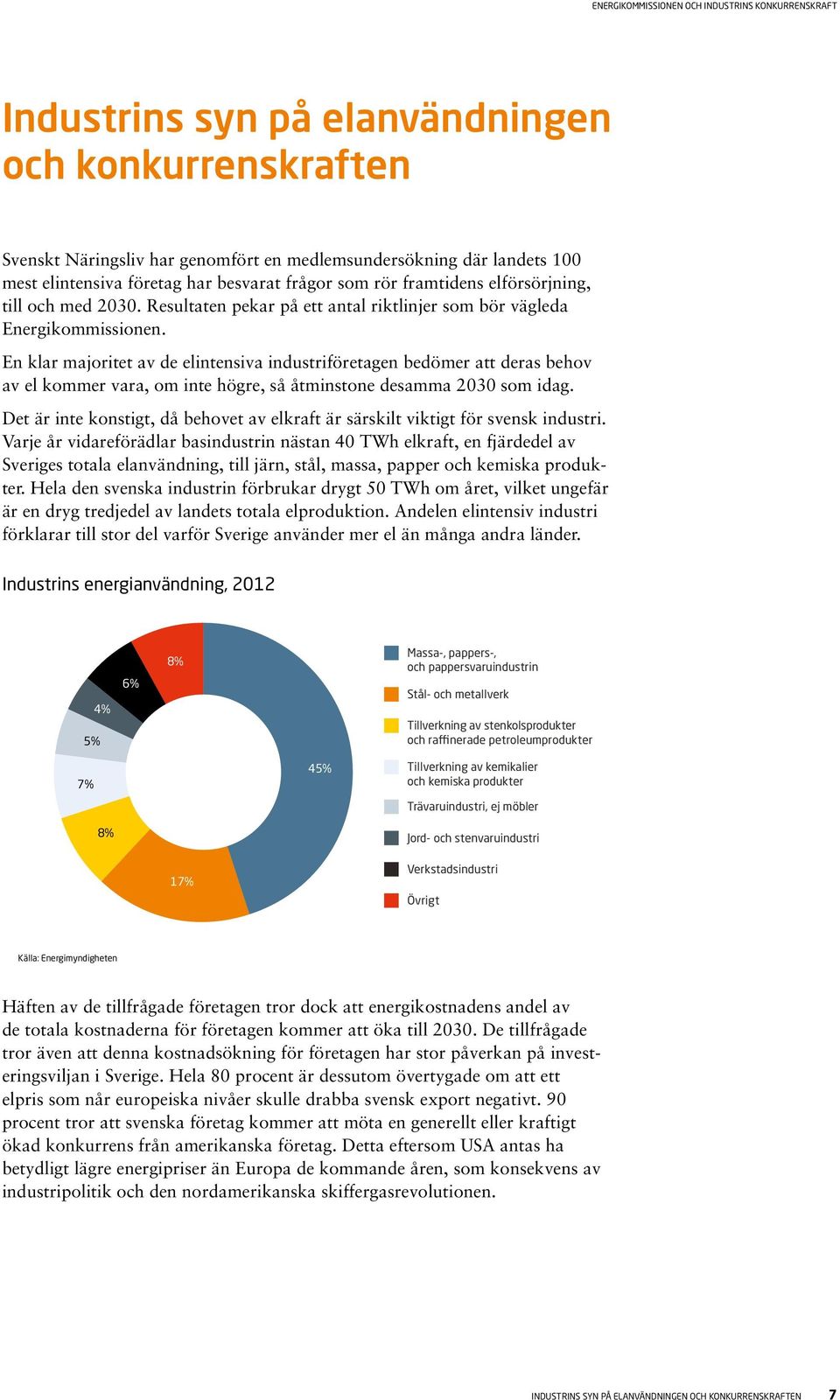 En klar majoritet av de elintensiva industriföretagen bedömer att deras behov av el kommer vara, om inte högre, så åtminstone desamma 2030 som idag.