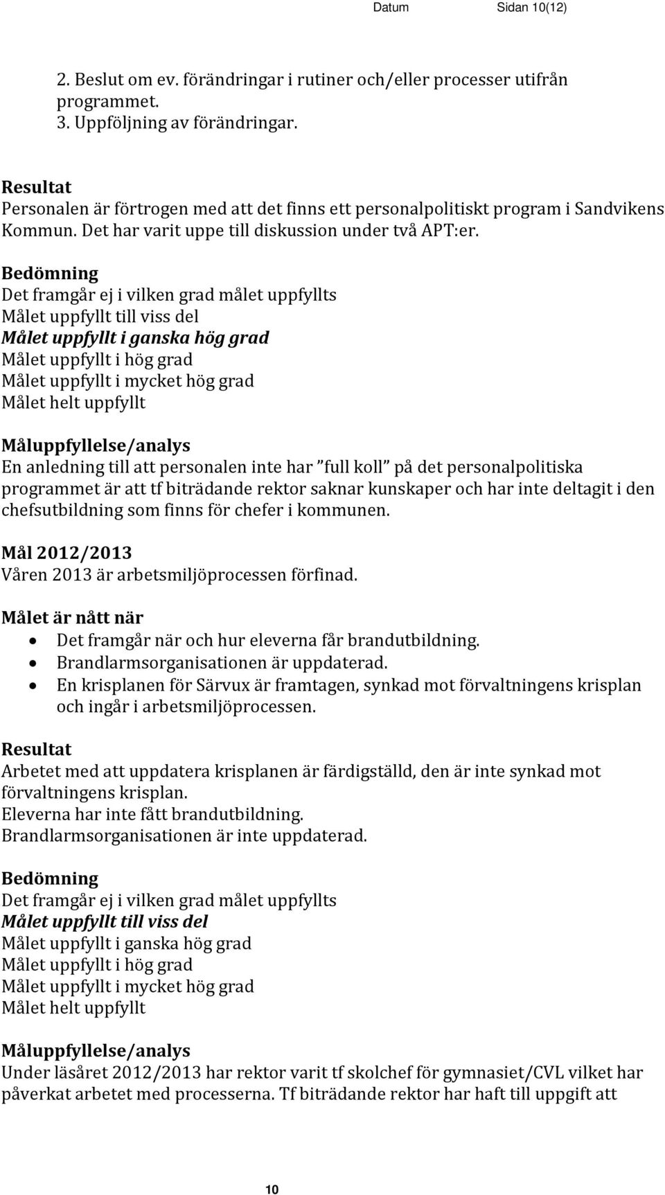 En anledning till att personalen inte har full koll på det personalpolitiska programmet är att tf biträdande rektor saknar kunskaper och har inte deltagit i den chefsutbildning som finns för chefer i