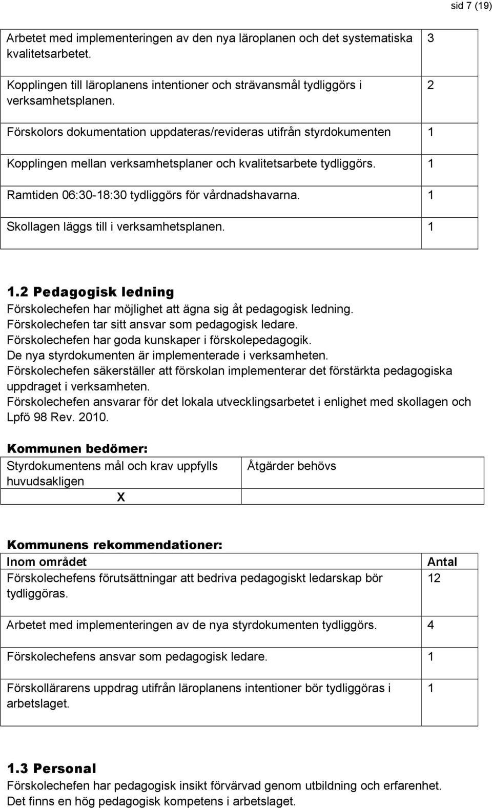 1 Skollagen läggs till i verksamhetsplanen. 1 1.2 Pedagogisk ledning Förskolechefen har möjlighet att ägna sig åt pedagogisk ledning. Förskolechefen tar sitt ansvar som pedagogisk ledare.