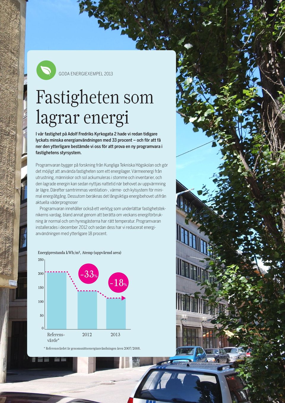 Programvaran bygger på forskning från Kungliga Tekniska Högskolan och gör det möjligt att använda fastigheten som ett energilager.