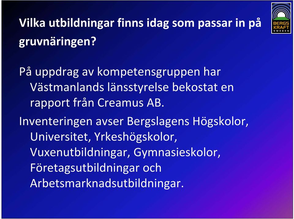 rapport från Creamus AB.