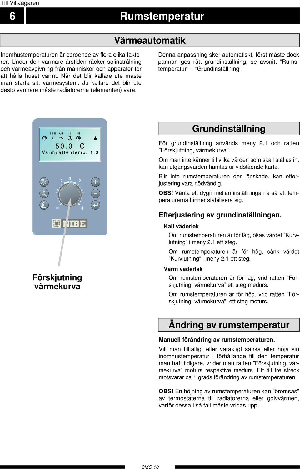 Ju kallare det blir ute desto varmare måste radiatorerna (elementen) vara.