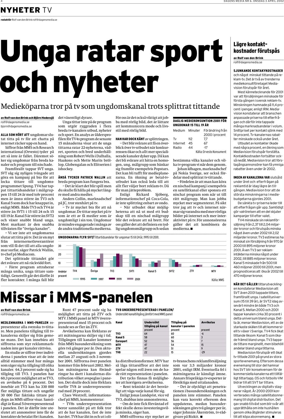 se ALLA SOM HÖRT ATT ungdomar slutat titta på tv för att chatta på internet räcker upp en hand. Siffror från MMS och Research international (Orvesto) tyder på att så inte är fallet.