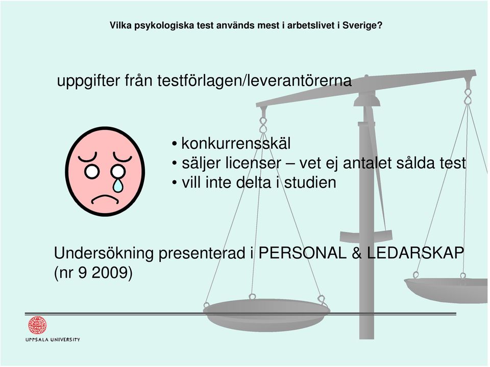 sålda test vill inte delta i studien