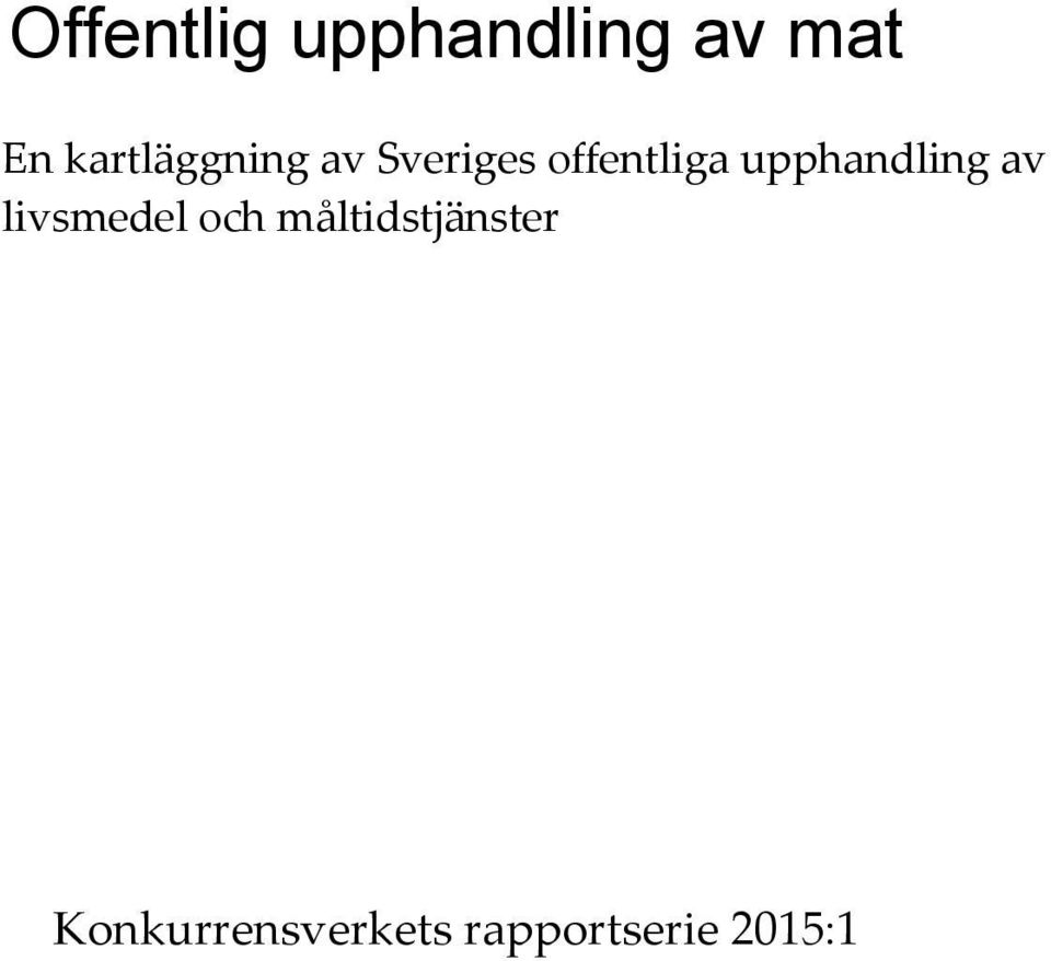 upphandling av livsmedel och