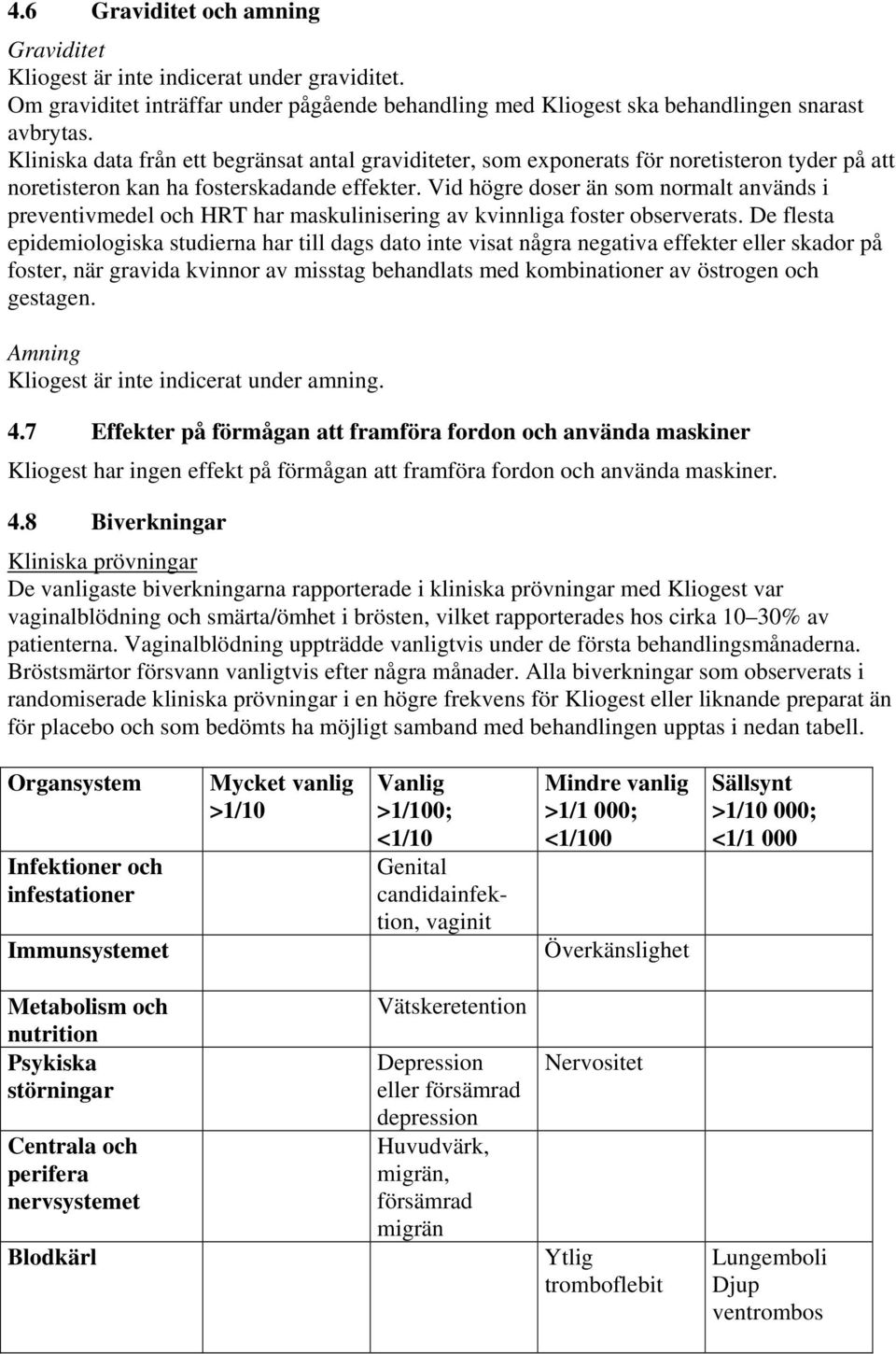 Vid högre doser än som normalt används i preventivmedel och HRT har maskulinisering av kvinnliga foster observerats.