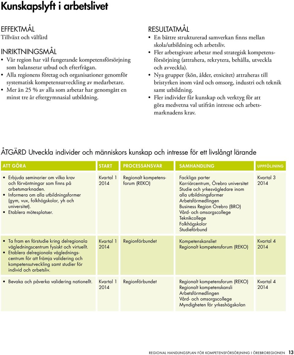 Resultatmål En bättre strukturerad samverkan finns mellan skola/utbildning och arbetsliv.