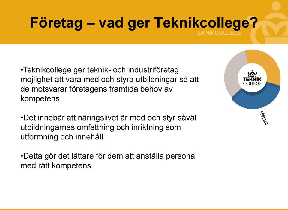 så att de motsvarar företagens framtida behov av kompetens.