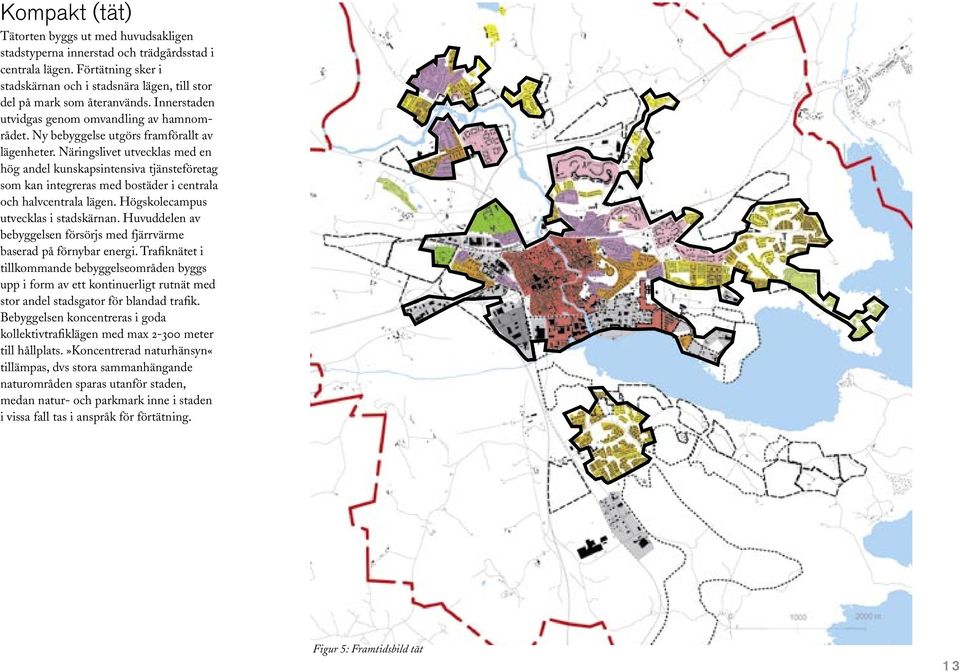 Näringslivet utvecklas med en hög andel kunskapsintensiva tjänsteföretag som kan integreras med bostäder i centrala och halvcentrala lägen. Högskolecampus utvecklas i stadskärnan.