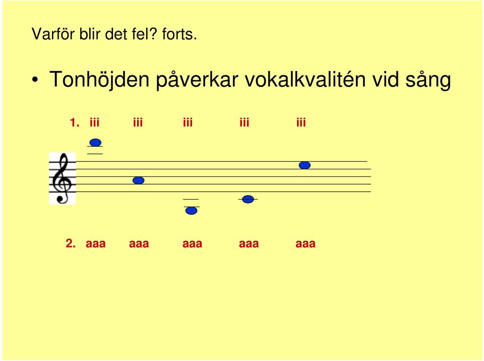 vokalkvalitén vid sång 1.