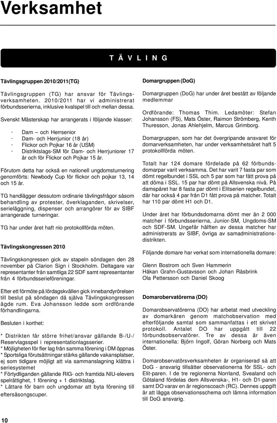 Svenskt Mästerskap har arrangerats i följande klasser: Dam och Herrsenior Dam- och Herrjunior (18 år) Flickor och Pojkar 16 år (USM) Distriktslags-SM för Dam- och Herrjuniorer 17 år och för Flickor