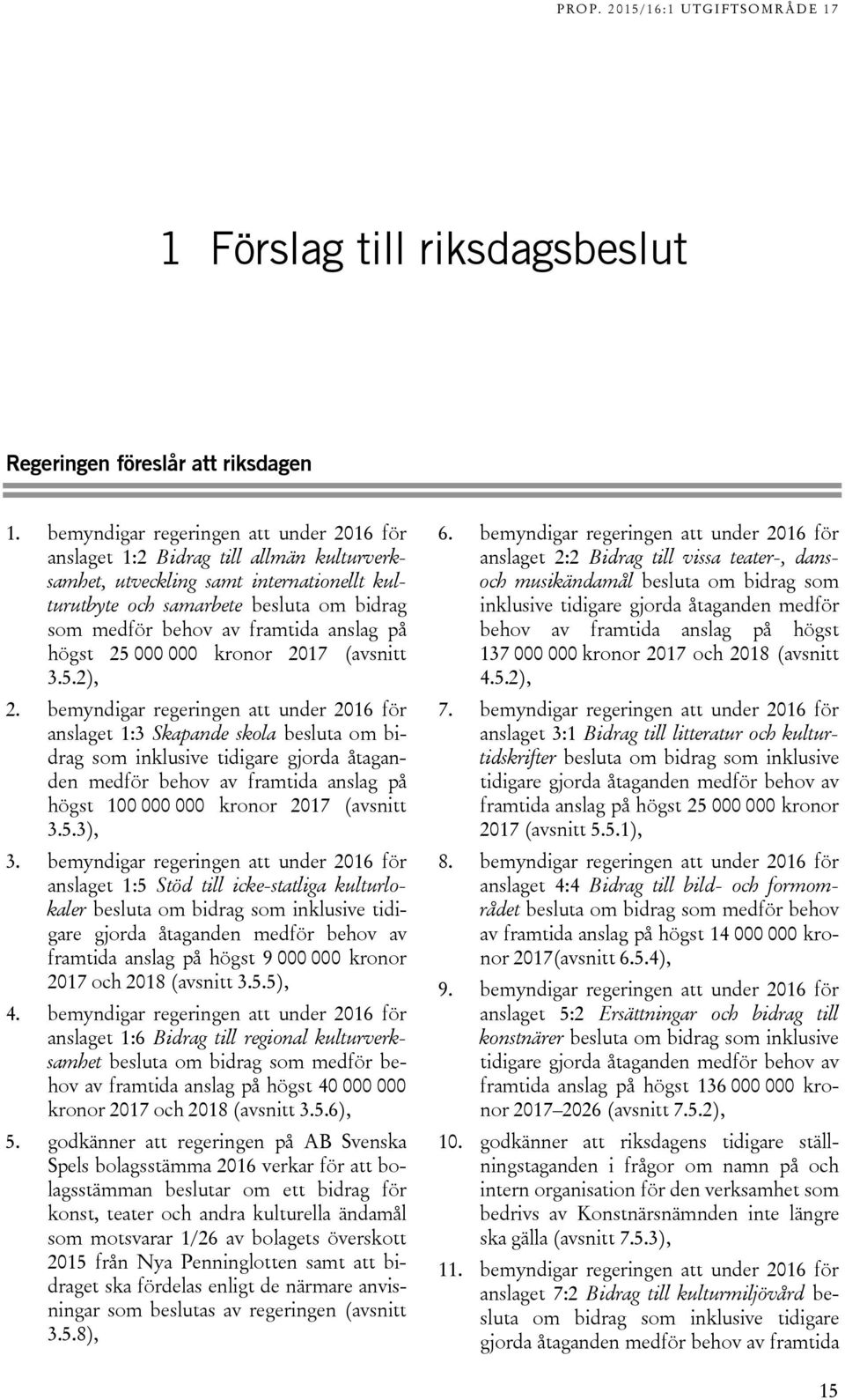 anslag på högst 25 000 000 kronor 2017 (avsnitt 3.5.2), 2.
