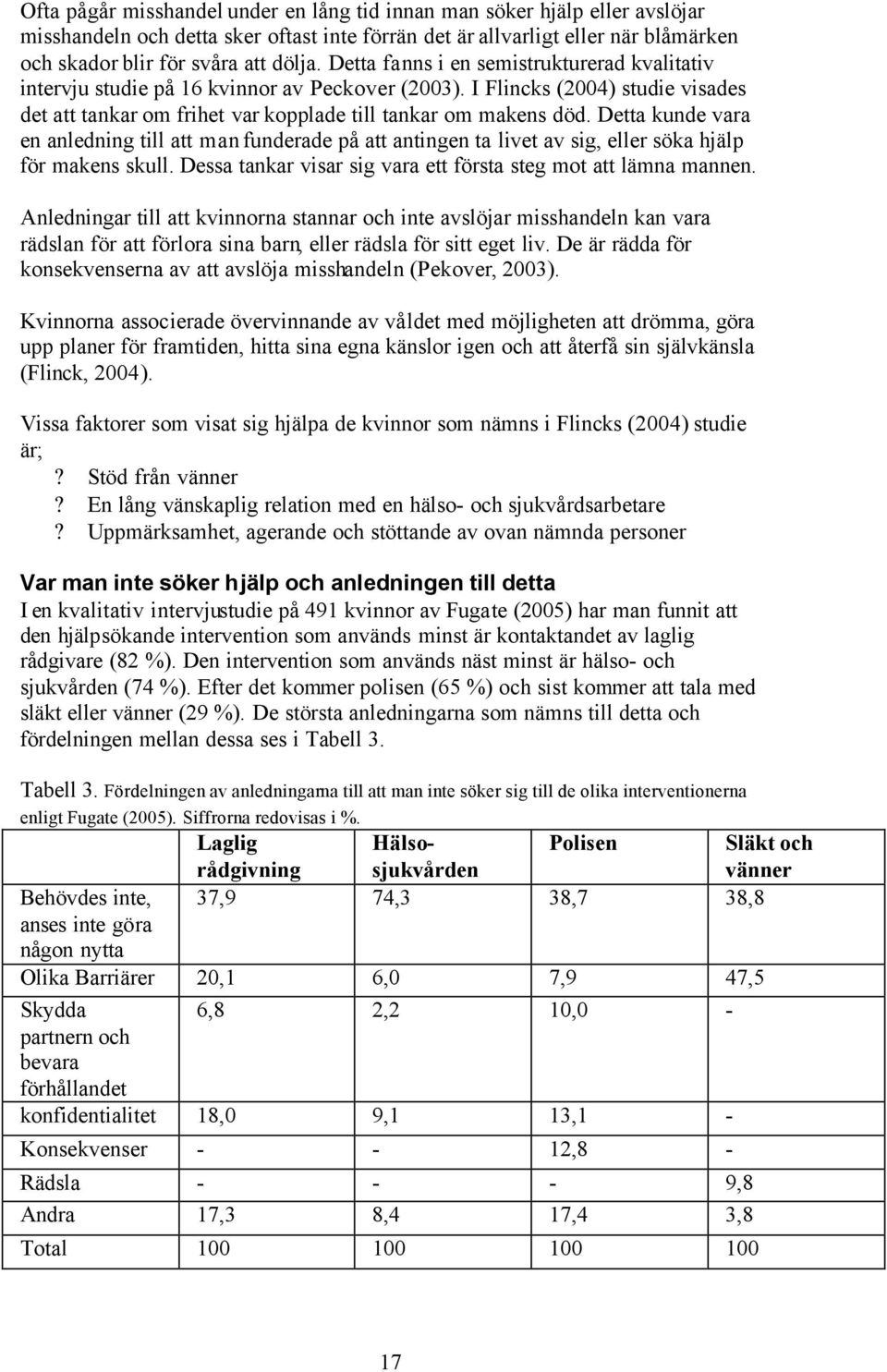 Detta kunde vara en anledning till att man funderade på att antingen ta livet av sig, eller söka hjälp för makens skull. Dessa tankar visar sig vara ett första steg mot att lämna mannen.