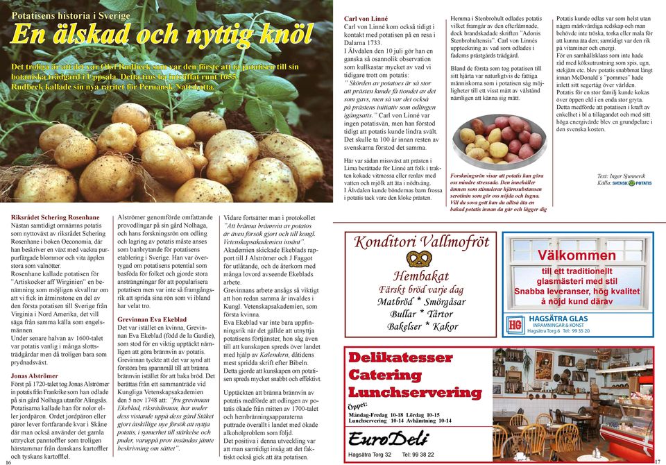 I Älvdaln dn 10 juli gö han n ganska så osannolik obsvation som kullkasta myckt av vad vi tidiga tott om potatis: Sködn av potatos ä så sto att pästn kund få tiondt av dt som gavs, mn så va dt också