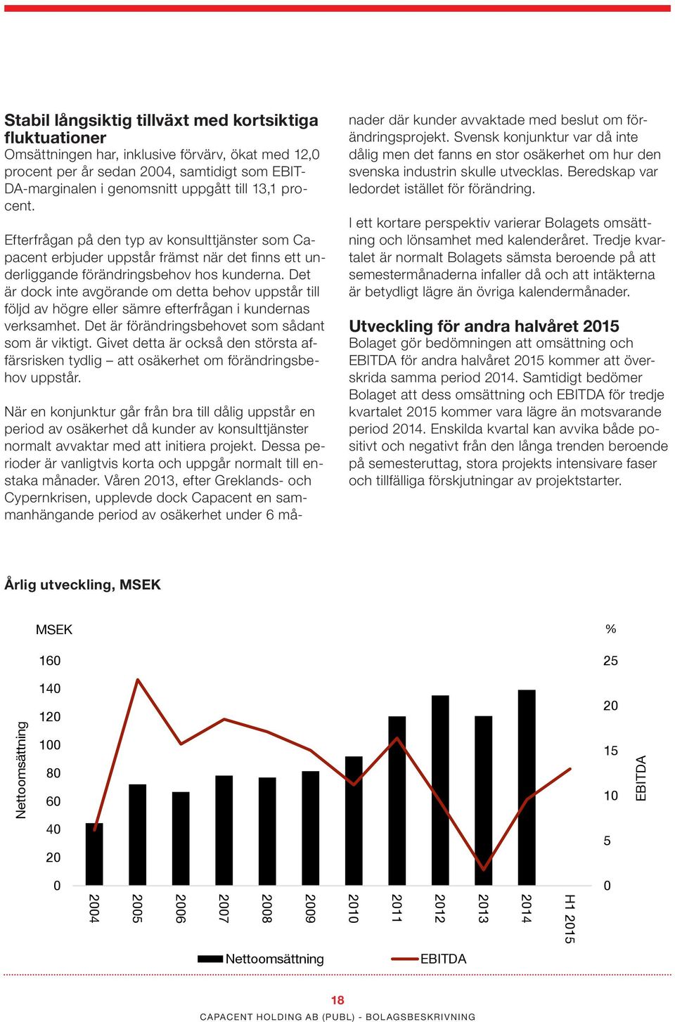 Det är dock inte avgörande om detta behov uppstår till följd av högre eller sämre efterfrågan i kundernas verksamhet. Det är förändringsbehovet som sådant som är viktigt.