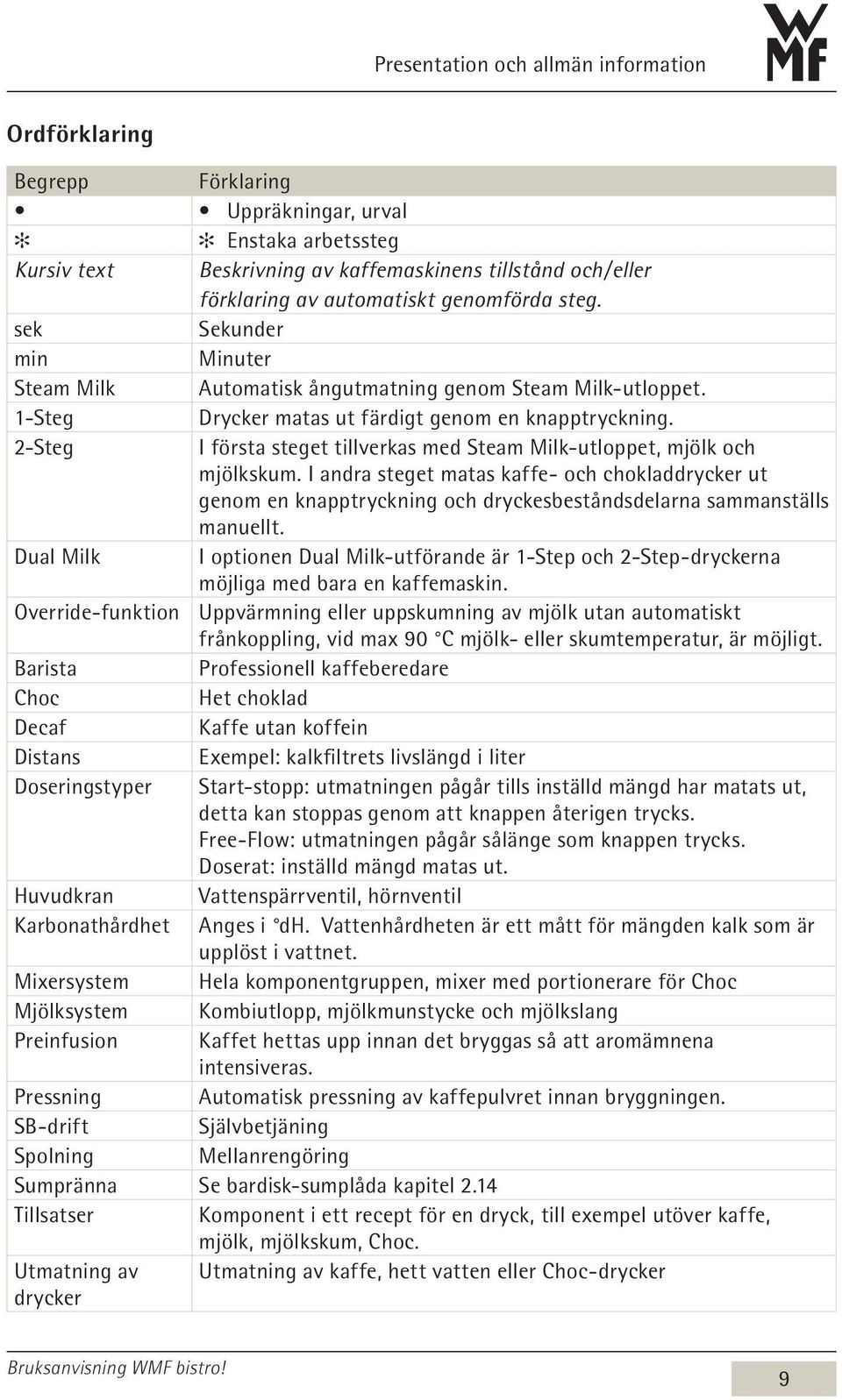 2-Steg I första steget tillverkas med Steam Milk-utloppet, mjölk och mjölkskum.