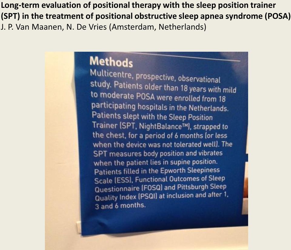 positional obstructive sleep apnea syndrome (POSA)