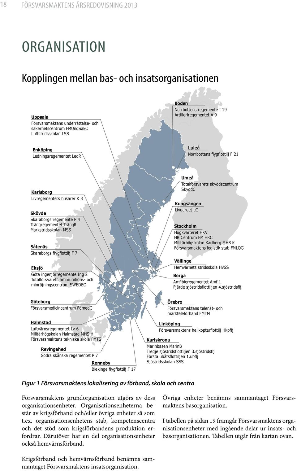 Trängregementet TrängR Markstridsskolan MSS Såtenäs Skaraborgs flygflottilj F 7 Eksjö Göta ingenjörregemente Ing 2 Totalförsvarets ammunitions- och minröjningscentrum SWEDEC Umeå Totalförsvarets