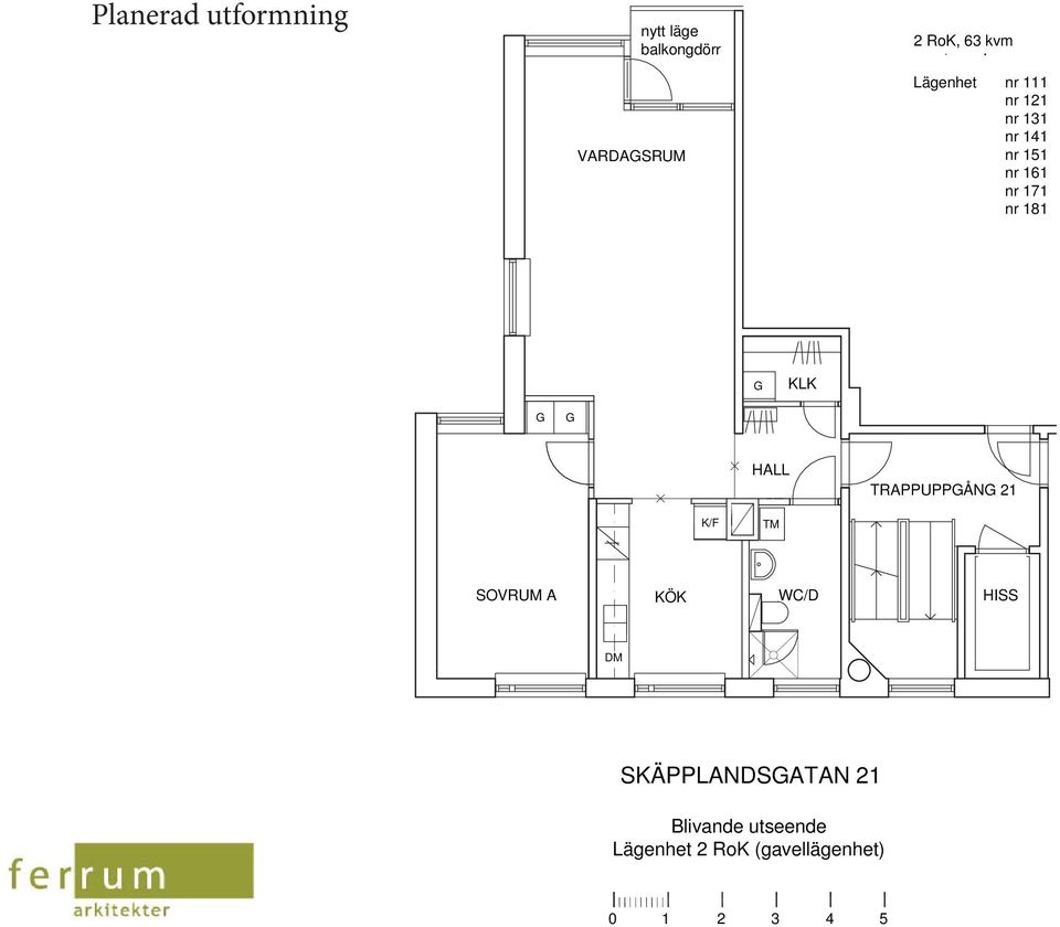 171 nr 181 KLK HALL TRAPPUPPÅN 21 TM SOVRUM A KÖK WC/D