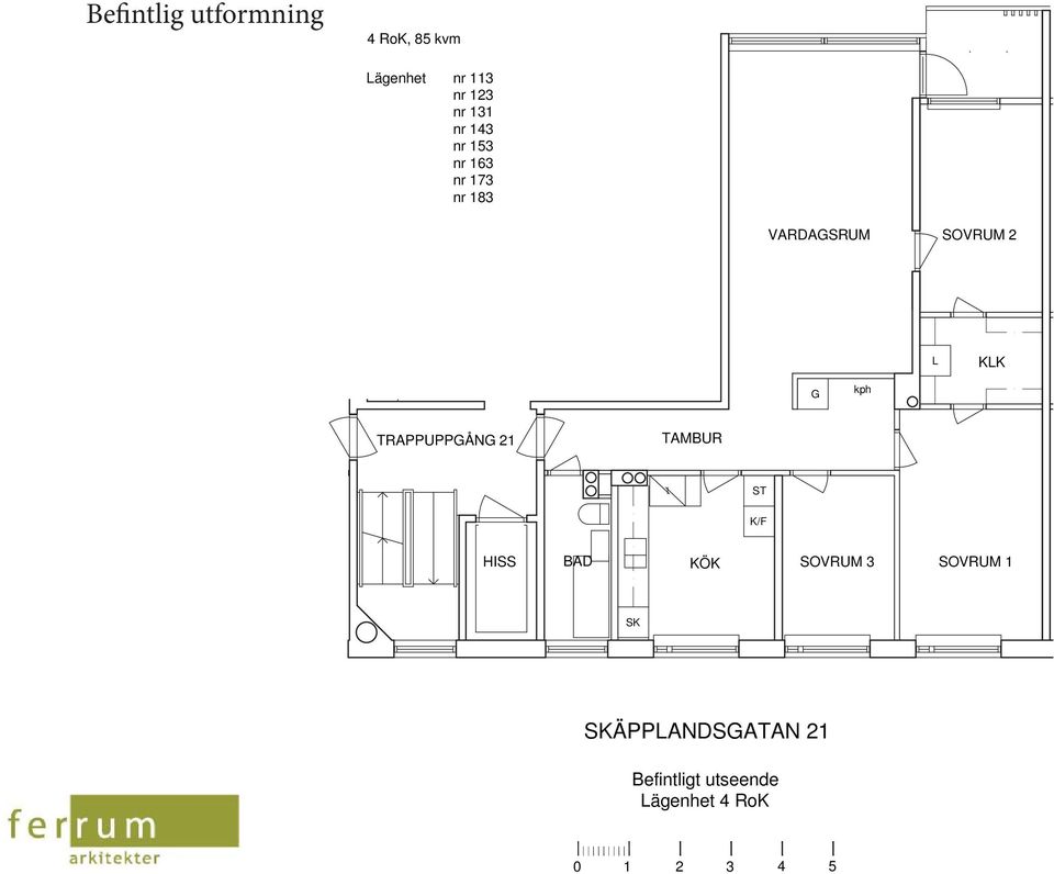 2 L KLK kph TRAPPUPPÅN 21 TAMBUR ST BAD KÖK SOVRUM 3