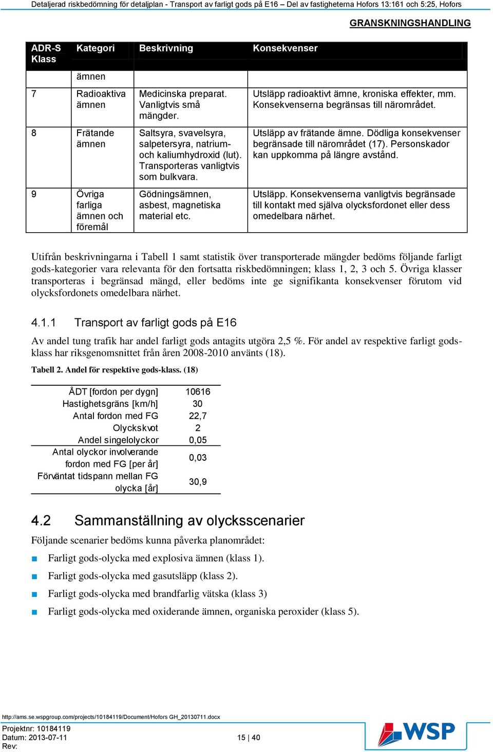 Utsläpp radioaktivt ämne, kroniska effekter, mm. Konsekvenserna begränsas till närområdet. Utsläpp av frätande ämne. Dödliga konsekvenser begränsade till närområdet (17).