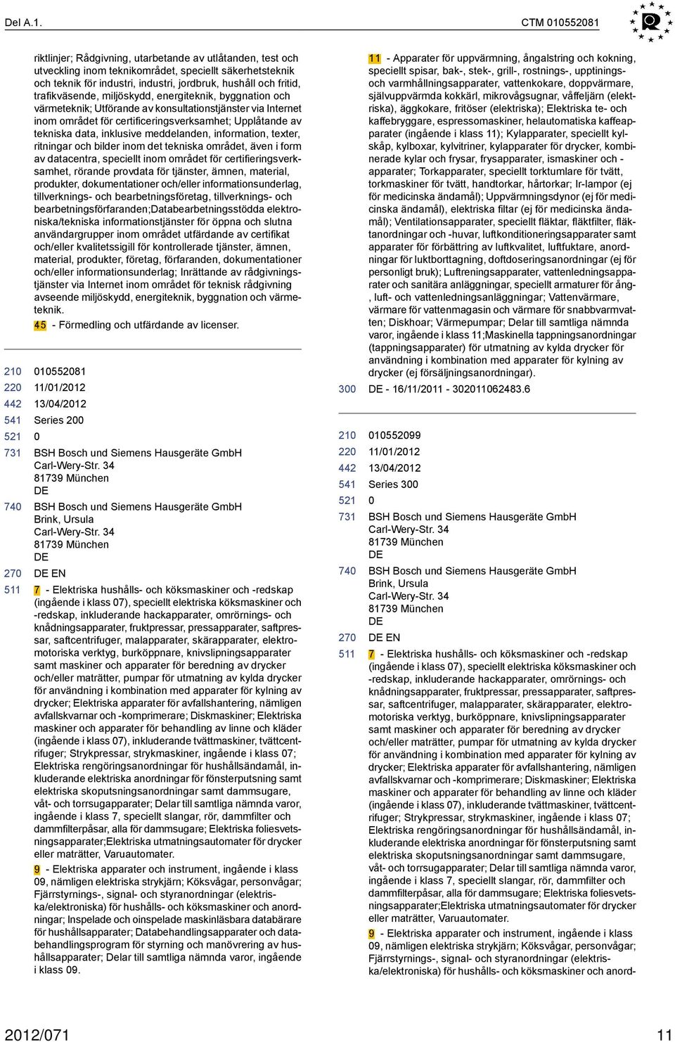 trafikväsende, miljöskydd, energiteknik, byggnation och värmeteknik; Utförande av konsultationstjänster via Internet inom området för certificeringsverksamhet; Upplåtande av tekniska data, inklusive