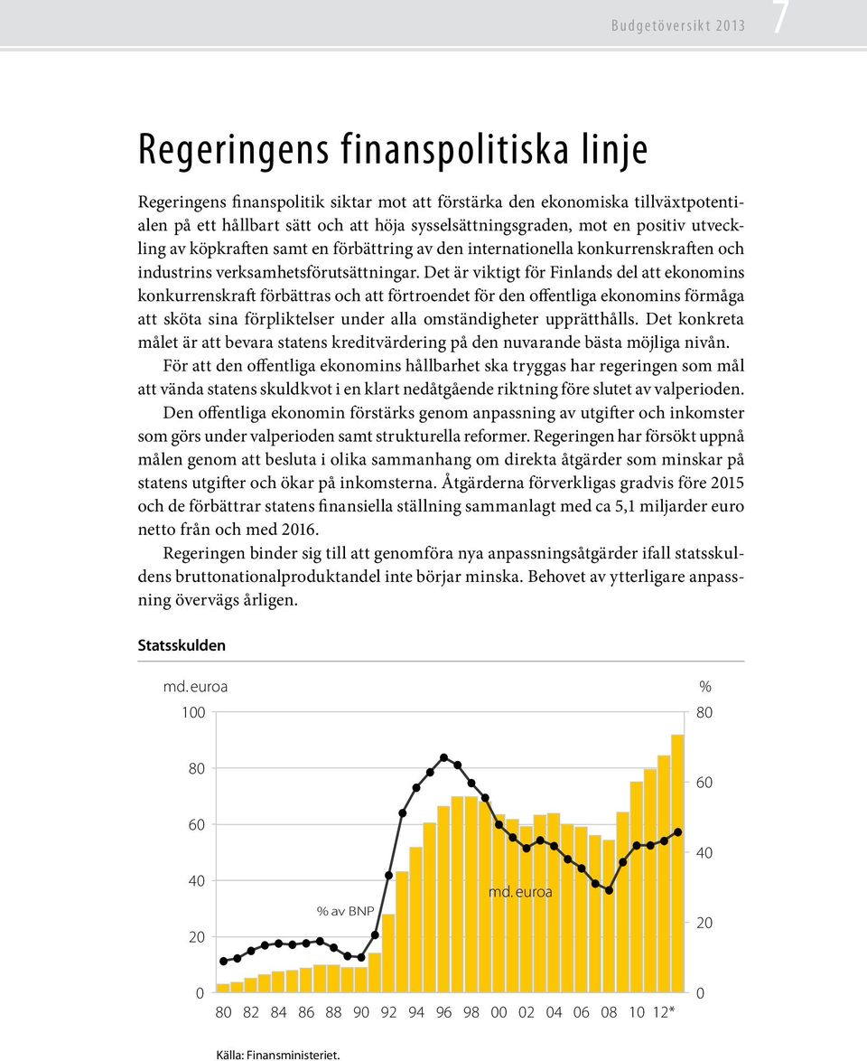 Det är viktigt för Finlands del att ekonomins konkurrenskraft förbättras och att förtroendet för den offentliga ekonomins förmåga att sköta sina förpliktelser under alla omständigheter upprätthålls.