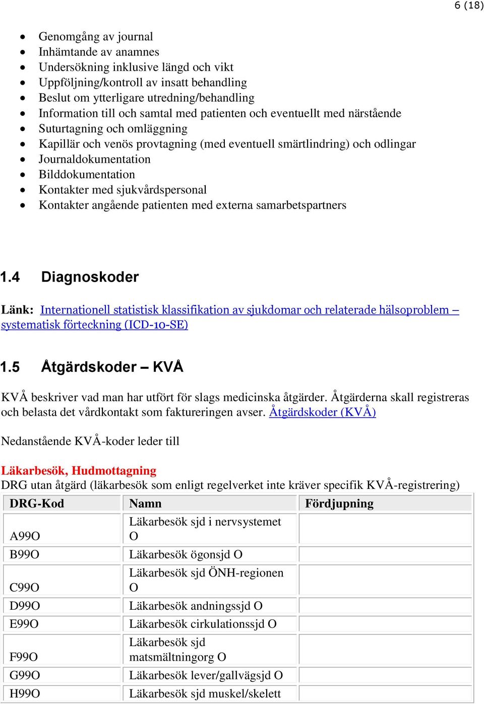 Kontakter med sjukvårdspersonal Kontakter angående patienten med externa samarbetspartners 1.