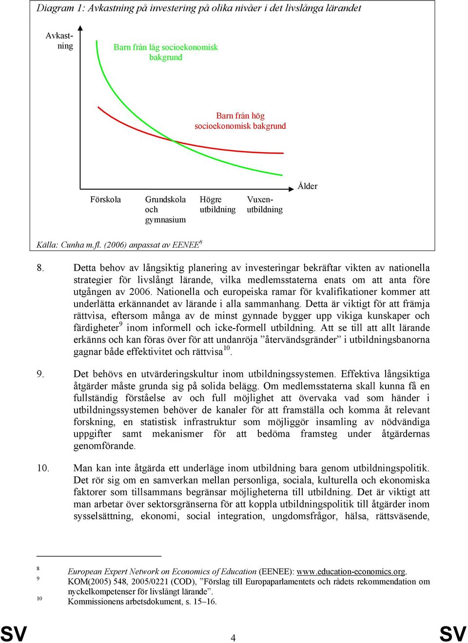 Detta behov av långsiktig planering av investeringar bekräftar vikten av nationella strategier för livslångt lärande, vilka medlemsstaterna enats om att anta före utgången av 2006.