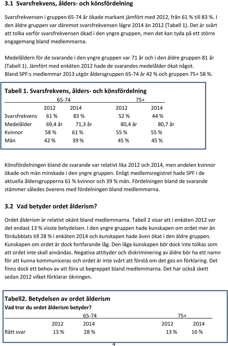 Det är svårt att tolka varför svarsfrekvensen ökad i den yngre gruppen, men det kan tyda på ett större engagemang bland medlemmarna.