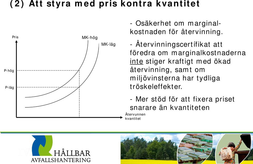 - Återvinningscertífikat att föredra om marginalkostnaderna inte stiger kraftigt med