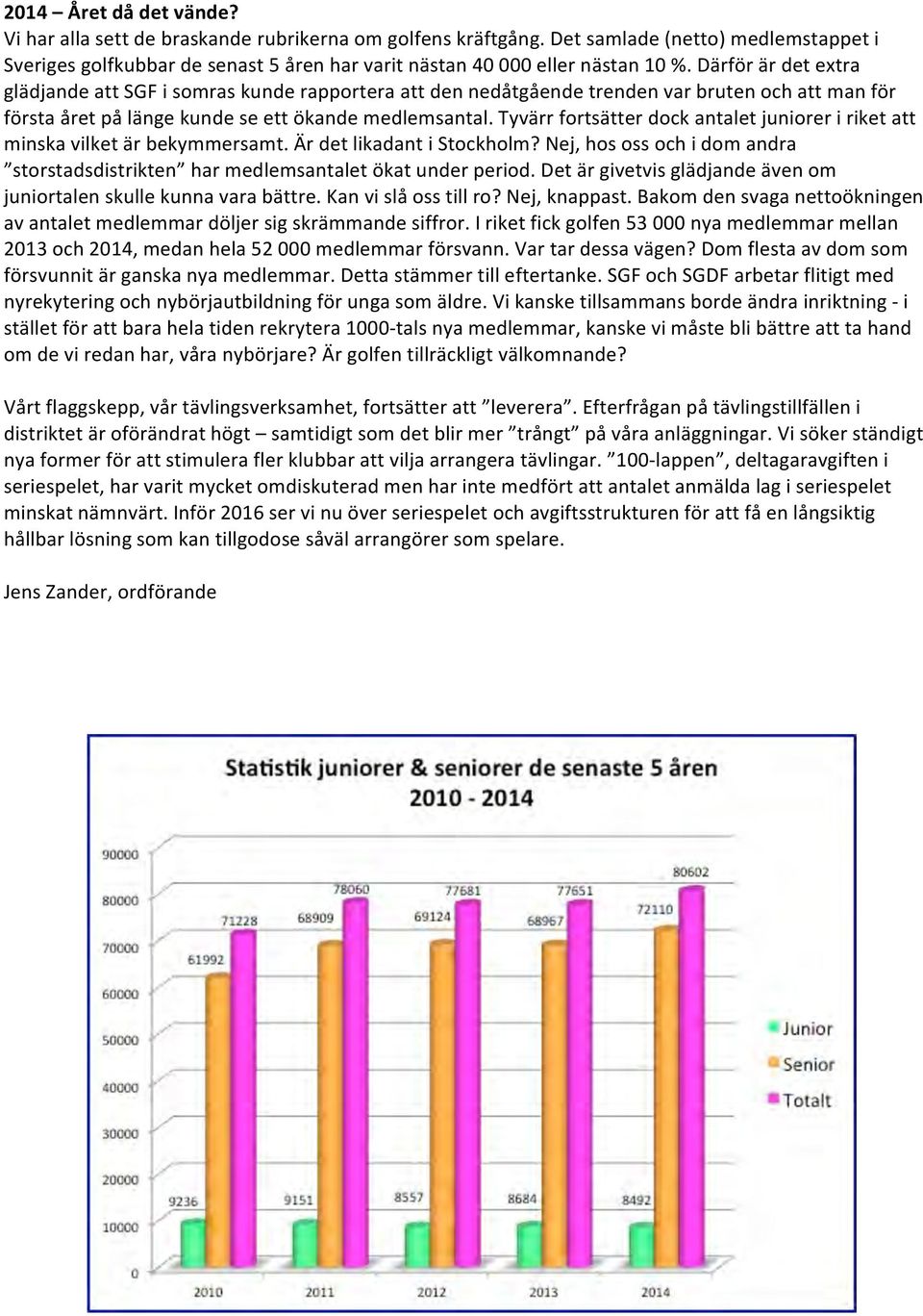 Därför är det extra glädjande att SGF i somras kunde rapportera att den nedåtgående trenden var bruten och att man för första året på länge kunde se ett ökande medlemsantal.