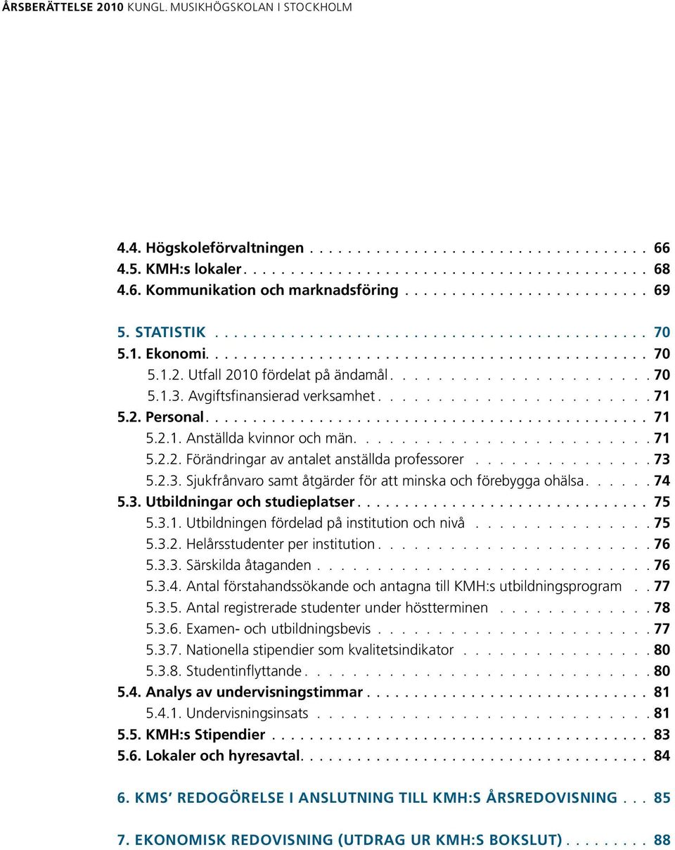 avgiftsfinansierad verksamhet....................... 71 5.2. Personal............................................... 71 5.2.1. anställda kvinnor och män......................... 71 5.2.2. Förändringar av antalet anställda professorer.